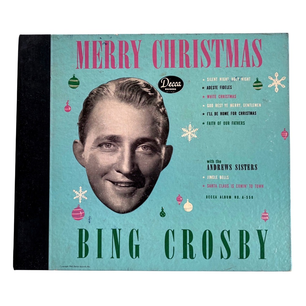 Bing Crosby Merry Christmas 78 RPM 4 Record Set Decca A-550 Andrews Sisters